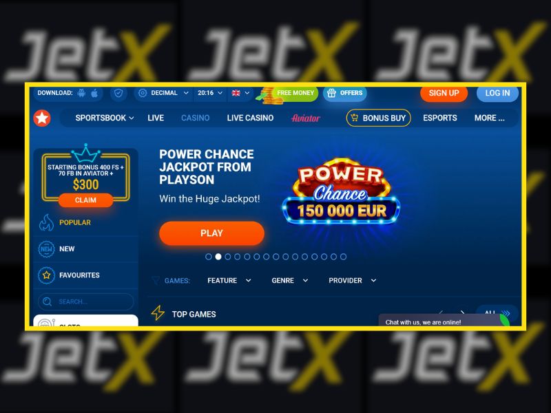 Отримайте бонус до 300 євро на гру JetX у казино MostBet
