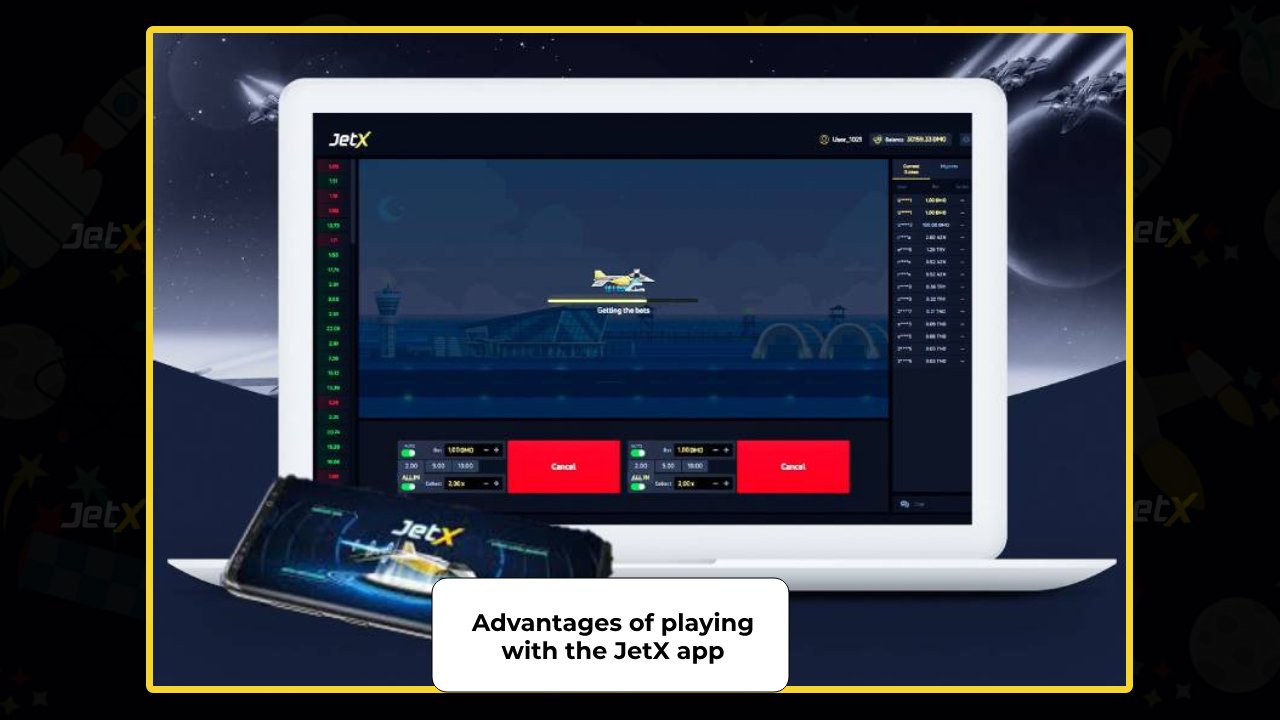 Avantages de jouer avec l'application JetX